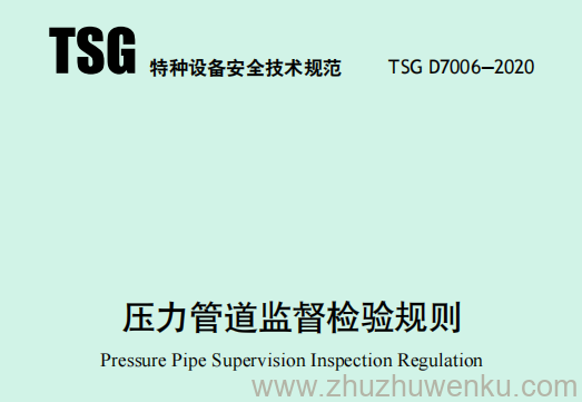 TSG D7006-2020 pdf下载 压力管道监督检验规则