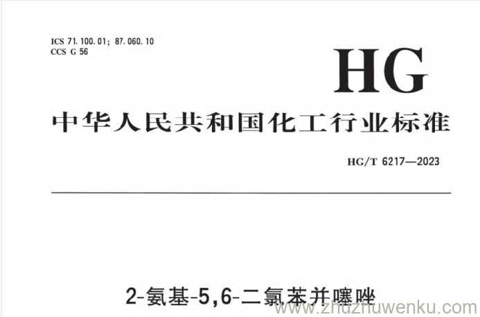 HG/T 6217-2023 pdf下载 2-氨基-5,6-二氯苯并噻唑