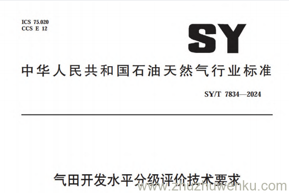 SY/T 7834-2024 pdf下载 气田开发水平分级评价技术要求