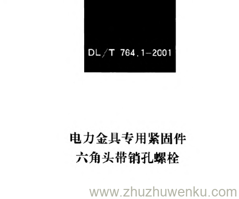 DL/T 764.1-2001 pdf下载 电力金具专用紧固件 六角头带销孔螺栓